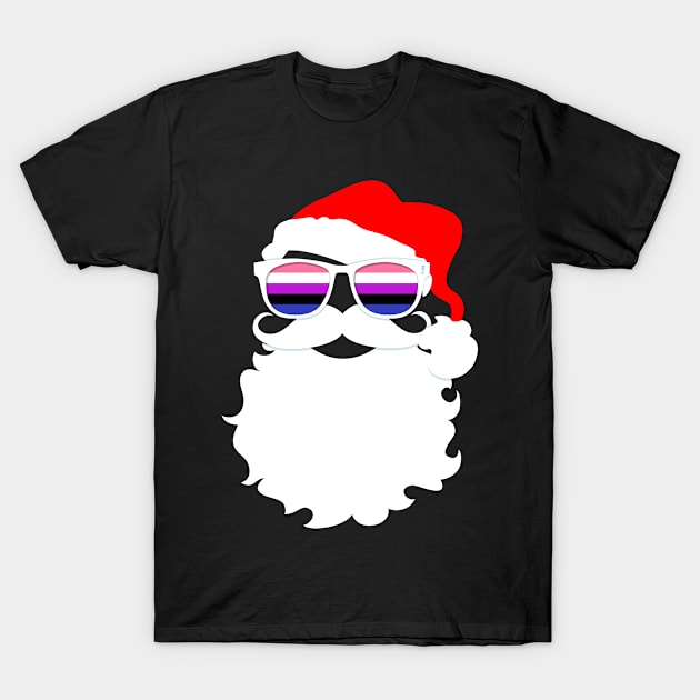 Santa Claus Genderfluid Pride Flag Sunglasses T-Shirt by wheedesign